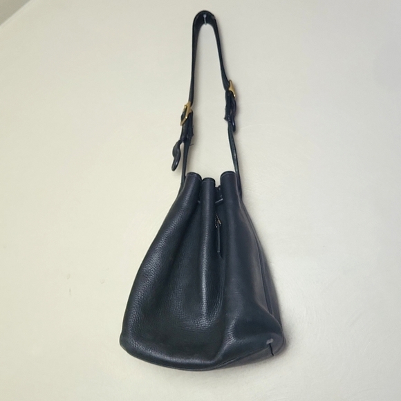 Vintage Coach Legacy leather bucket bag tote draw string shoulder purse BLACK - Picture 2 of 15